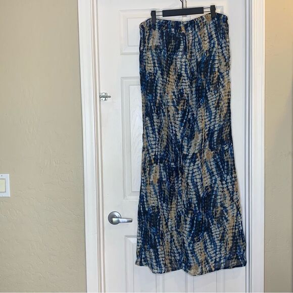 Boohoo Plus Tie Dye Beach Trouser Blue Size 16 - Picture 9 of 10